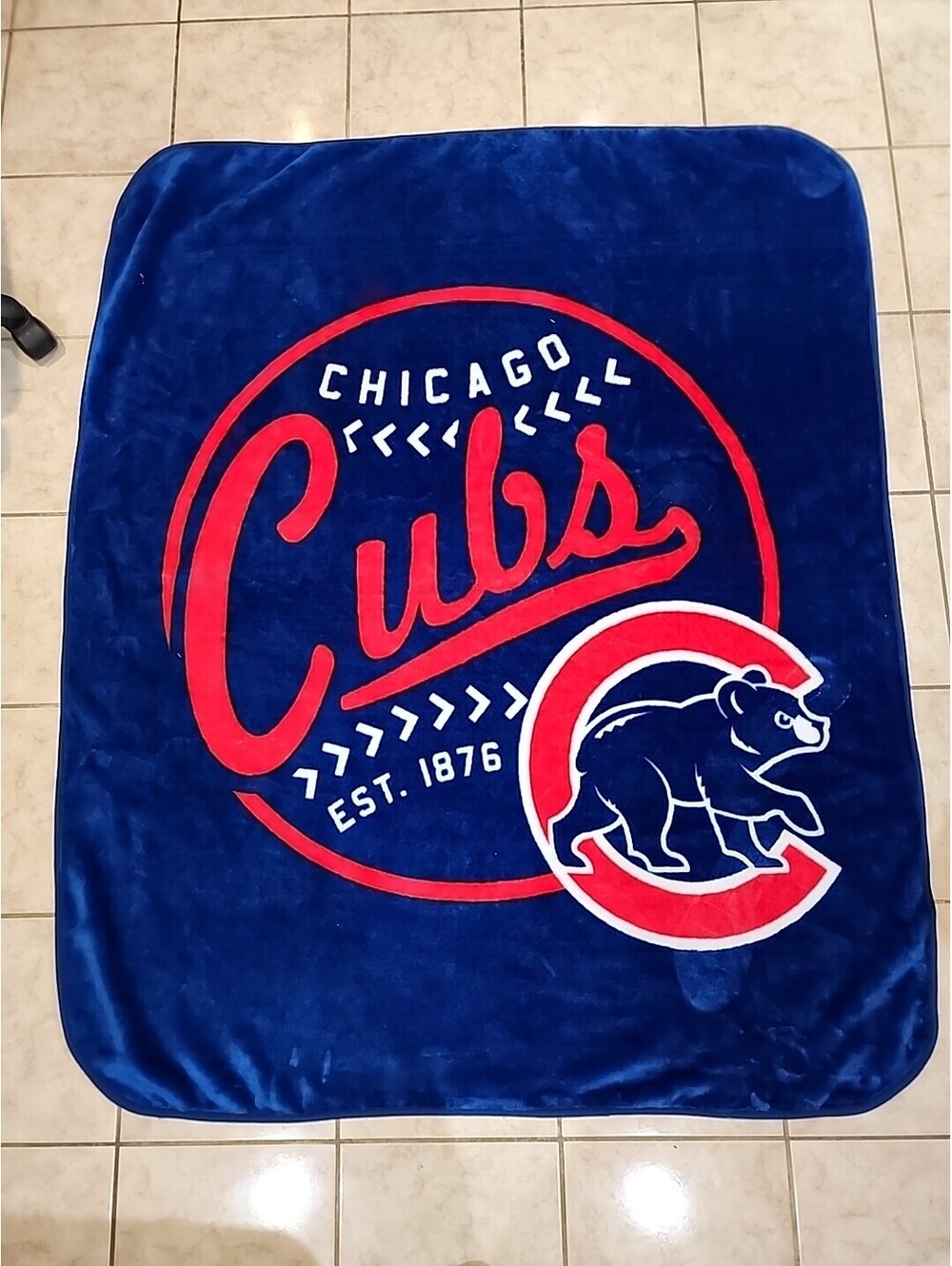 Blanket Chicago Cubs MLB Northwest Royal Plush Raschel Throw 60"×49 1/2" China